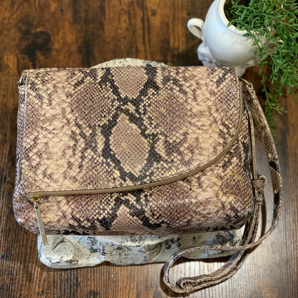 Snake Python And Gold Elaine Turner Crossbody - image 1